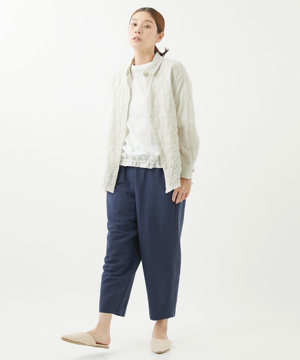 NGKHW06230 GIANNI LO GIUDICE(ジャンニ ロ ジュディチェ) [洗える]ウォッシャブルリネンＴブラウス ホワイト