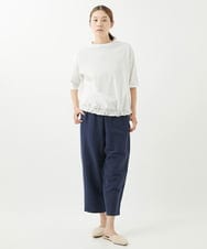 NGKHW06230 GIANNI LO GIUDICE(ジャンニ ロ ジュディチェ) [洗える]ウォッシャブルリネンＴブラウス ホワイト