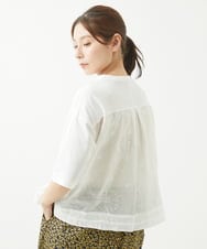 NGKHW06230 GIANNI LO GIUDICE(ジャンニ ロ ジュディチェ) [洗える]ウォッシャブルリネンＴブラウス ホワイト
