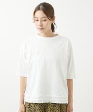 NGKHW06230 GIANNI LO GIUDICE(ジャンニ ロ ジュディチェ) [洗える]ウォッシャブルリネンＴブラウス ホワイト