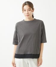 NGKHW06230 GIANNI LO GIUDICE(ジャンニ ロ ジュディチェ) [洗える]ウォッシャブルリネンＴブラウス ダークグレー