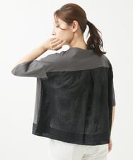 NGKHW06230 GIANNI LO GIUDICE(ジャンニ ロ ジュディチェ) [洗える]ウォッシャブルリネンＴブラウス ダークグレー