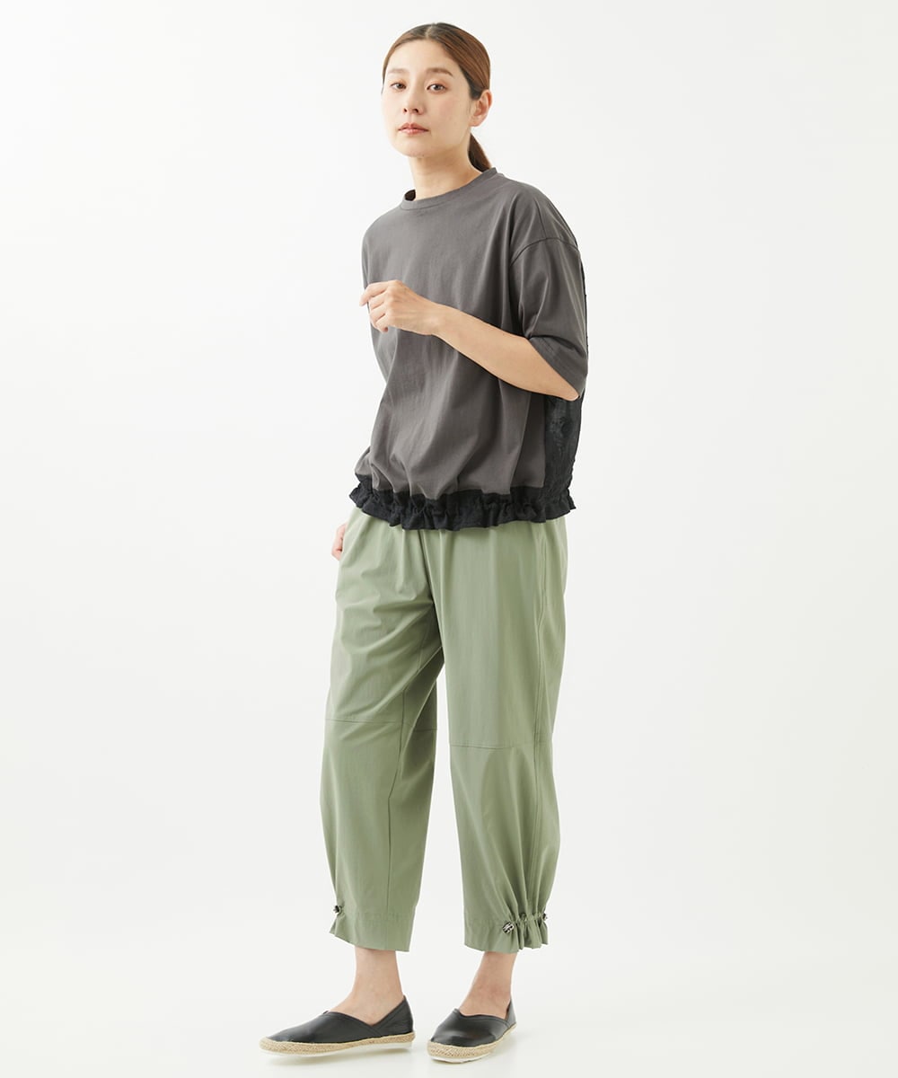 NGKHW06230 GIANNI LO GIUDICE(ジャンニ ロ ジュディチェ) [洗える]ウォッシャブルリネンＴブラウス ダークグレー