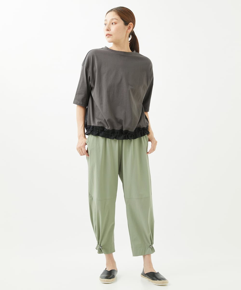 NGKHW06230 GIANNI LO GIUDICE(ジャンニ ロ ジュディチェ) [洗える]ウォッシャブルリネンＴブラウス ダークグレー