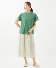 NGKHW10100 GIANNI LO GIUDICE(ジャンニ ロ ジュディチェ) [洗える・日本製]フラワージャガードカットソー グリーン