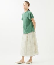 NGKHW10100 GIANNI LO GIUDICE(ジャンニ ロ ジュディチェ) [洗える・日本製]フラワージャガードカットソー グリーン
