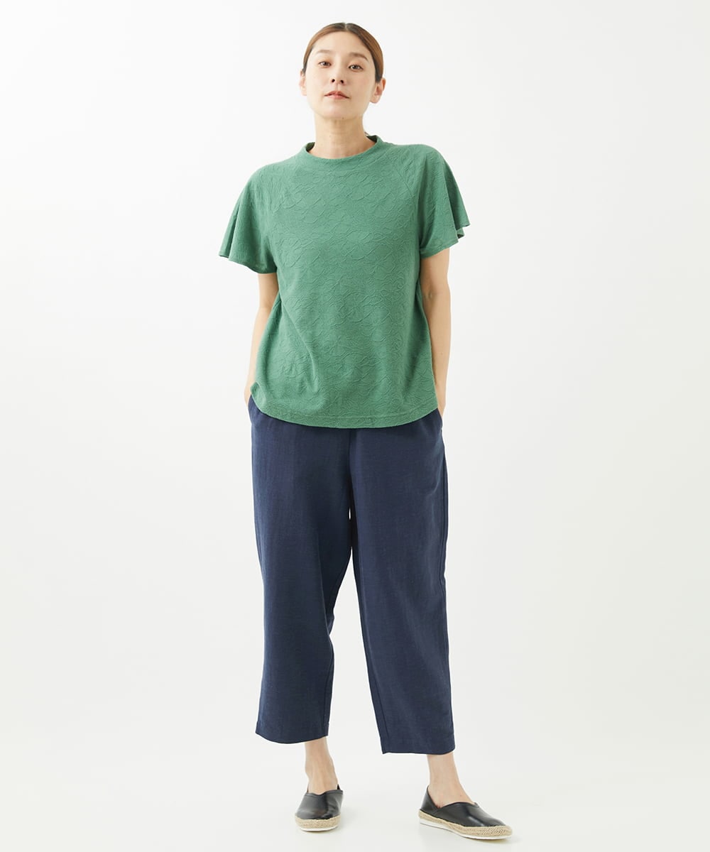 NGKHW10100 GIANNI LO GIUDICE(ジャンニ ロ ジュディチェ) [洗える・日本製]フラワージャガードカットソー グリーン