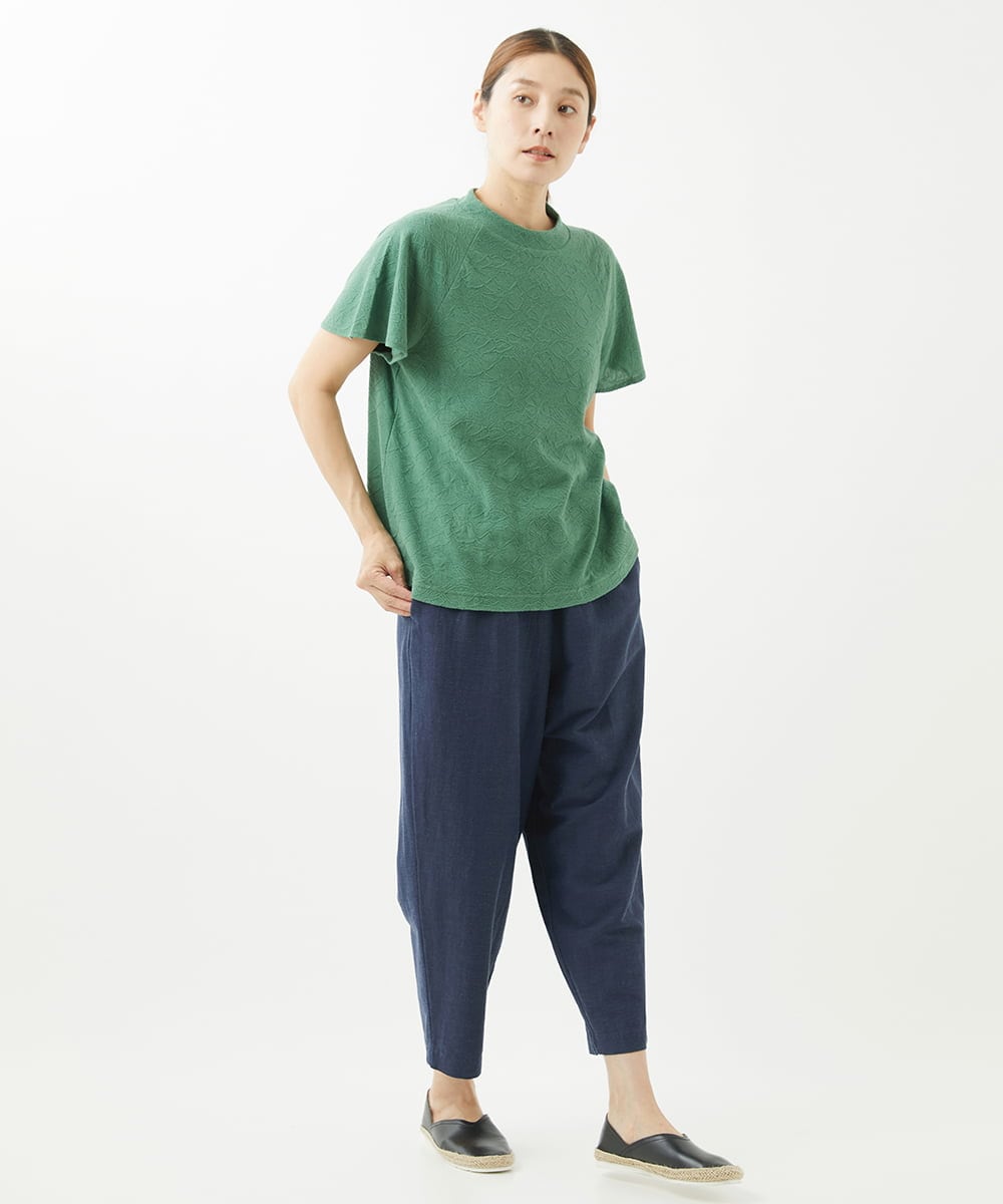 NGKHW10100 GIANNI LO GIUDICE(ジャンニ ロ ジュディチェ) [洗える・日本製]フラワージャガードカットソー グリーン