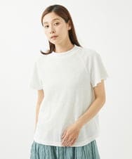 NGKHW10100 GIANNI LO GIUDICE(ジャンニ ロ ジュディチェ) [洗える・日本製]フラワージャガードカットソー ホワイト