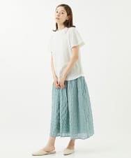 NGKHW10100 GIANNI LO GIUDICE(ジャンニ ロ ジュディチェ) [洗える・日本製]フラワージャガードカットソー ホワイト