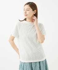 NGKHW10100 GIANNI LO GIUDICE(ジャンニ ロ ジュディチェ) [洗える・日本製]フラワージャガードカットソー ホワイト