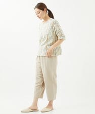 NGKHW11130 GIANNI LO GIUDICE(ジャンニ ロ ジュディチェ) [洗える]テンテン柄プリント5分袖カットソー オフホワイト