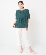 NGKHW20220 GIANNI LO GIUDICE(ジャンニ ロ ジュディチェ) [洗える]ビワコットンドルマンスリーブカットソー グリーン