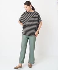 NGKHW22170 GIANNI LO GIUDICE(ジャンニ ロ ジュディチェ) [洗える]天竺ボーダーカットソー ブラック