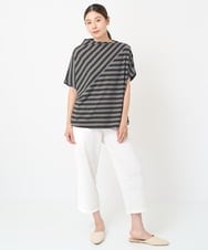NGKHW22170 GIANNI LO GIUDICE(ジャンニ ロ ジュディチェ) [洗える]天竺ボーダーカットソー ブラック