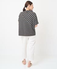 NGKHW22170 GIANNI LO GIUDICE(ジャンニ ロ ジュディチェ) [洗える]天竺ボーダーカットソー ブラック