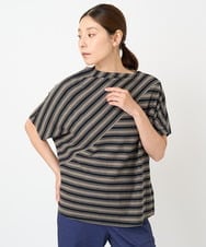 NGKHW22170 GIANNI LO GIUDICE(ジャンニ ロ ジュディチェ) [洗える]天竺ボーダーカットソー ブラック