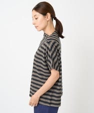 NGKHW22170 GIANNI LO GIUDICE(ジャンニ ロ ジュディチェ) [洗える]天竺ボーダーカットソー ブラック