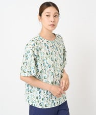 NGKHW23220 GIANNI LO GIUDICE(ジャンニ ロ ジュディチェ) [洗える・日本製]クレセントプリントカットソー ホワイト