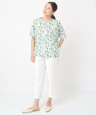 NGKHW23220 GIANNI LO GIUDICE(ジャンニ ロ ジュディチェ) [洗える・日本製]クレセントプリントカットソー ホワイト