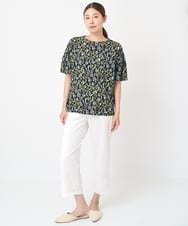 NGKHW23220 GIANNI LO GIUDICE(ジャンニ ロ ジュディチェ) [洗える・日本製]クレセントプリントカットソー ブラック