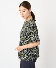 NGKHW23220 GIANNI LO GIUDICE(ジャンニ ロ ジュディチェ) [洗える・日本製]クレセントプリントカットソー ブラック