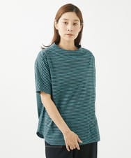 NGKHX34180 GIANNI LO GIUDICE(ジャンニ ロ ジュディチェ) [洗える・日本製]ソーナノボーダードルマンカットソー ブルー