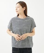 NGKHX35160 GIANNI LO GIUDICE(ジャンニ ロ ジュディチェ) [洗える・日本製]ソーナノボーダープルオーバーカットソー ブラック