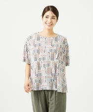 NGKJB01210 GIANNI LO GIUDICE(ジャンニ ロ ジュディチェ) [接触冷感・洗える]ラインドットプリントカットソー オレンジ