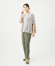 NGKJB01210 GIANNI LO GIUDICE(ジャンニ ロ ジュディチェ) [接触冷感・洗える]ラインドットプリントカットソー オレンジ