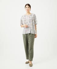 NGKJB01210 GIANNI LO GIUDICE(ジャンニ ロ ジュディチェ) [接触冷感・洗える]ラインドットプリントカットソー オレンジ