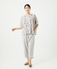 NGKJB01210 GIANNI LO GIUDICE(ジャンニ ロ ジュディチェ) [接触冷感・洗える]ラインドットプリントカットソー オレンジ