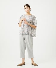 NGKJB01210 GIANNI LO GIUDICE(ジャンニ ロ ジュディチェ) [接触冷感・洗える]ラインドットプリントカットソー オレンジ