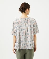 NGKJB01210 GIANNI LO GIUDICE(ジャンニ ロ ジュディチェ) [接触冷感・洗える]ラインドットプリントカットソー オレンジ