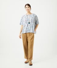 NGKJB01210 GIANNI LO GIUDICE(ジャンニ ロ ジュディチェ) [接触冷感・洗える]ラインドットプリントカットソー ブルー