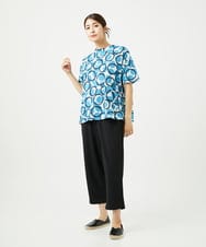 NGKJB02200 GIANNI LO GIUDICE(ジャンニ ロ ジュディチェ) [接触冷感・洗える・日本製]ドットサークルプリントカットソー ブルー