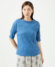 NGKJB11160 GIANNI LO GIUDICE(ジャンニ ロ ジュディチェ) [洗える・日本製]キャッチワッシャーカットソー ブルー