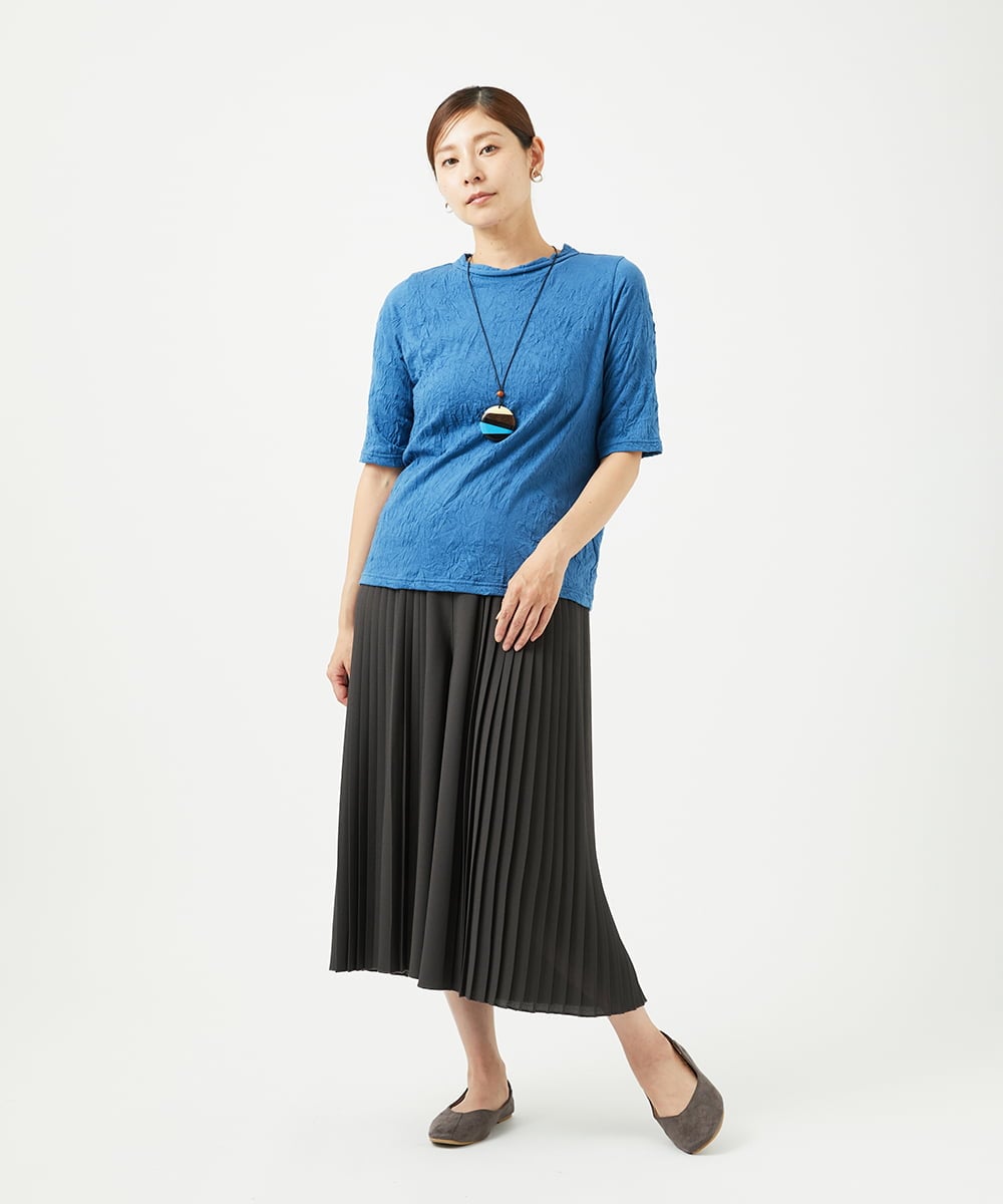 NGKJB11160 GIANNI LO GIUDICE(ジャンニ ロ ジュディチェ) [洗える・日本製]キャッチワッシャーカットソー ブルー