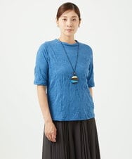 NGKJB11160 GIANNI LO GIUDICE(ジャンニ ロ ジュディチェ) [洗える・日本製]キャッチワッシャーカットソー ブルー