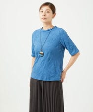 NGKJB11160 GIANNI LO GIUDICE(ジャンニ ロ ジュディチェ) [洗える・日本製]キャッチワッシャーカットソー ブルー