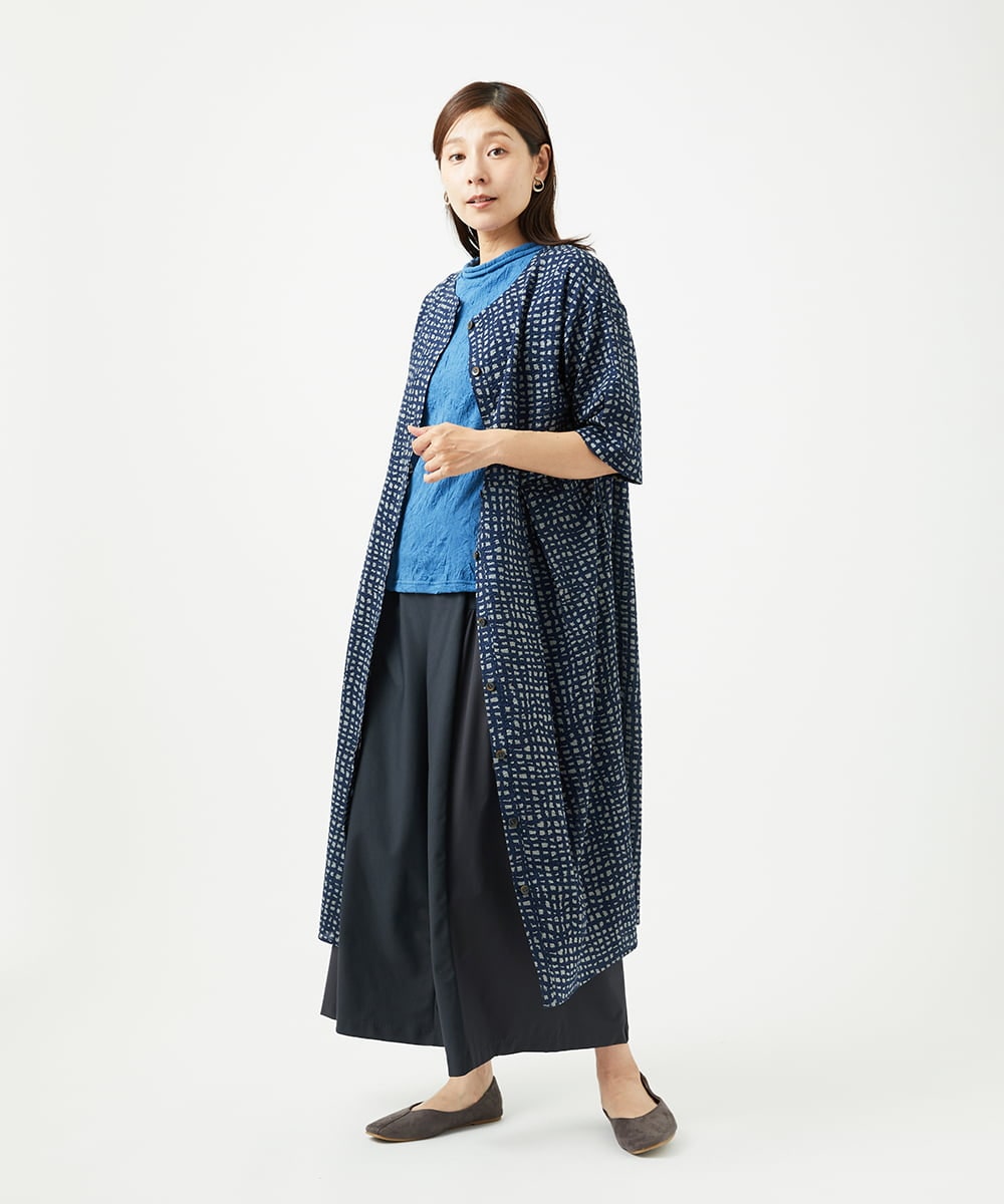 NGKJB11160 GIANNI LO GIUDICE(ジャンニ ロ ジュディチェ) [洗える・日本製]キャッチワッシャーカットソー ブルー