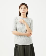 NGKJB11160 GIANNI LO GIUDICE(ジャンニ ロ ジュディチェ) [洗える・日本製]キャッチワッシャーカットソー ライトグレー