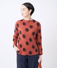 NGKJC03230 GIANNI LO GIUDICE(ジャンニ ロ ジュディチェ) [洗える・日本製]強撚コットンドットカットソー オレンジ
