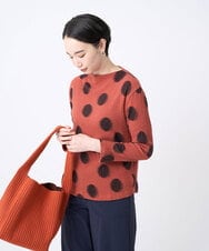 NGKJC03230 GIANNI LO GIUDICE(ジャンニ ロ ジュディチェ) [洗える・日本製]強撚コットンドットカットソー オレンジ