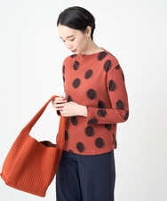 NGKJC03230 GIANNI LO GIUDICE(ジャンニ ロ ジュディチェ) [洗える・日本製]強撚コットンドットカットソー オレンジ