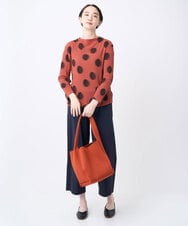NGKJC03230 GIANNI LO GIUDICE(ジャンニ ロ ジュディチェ) [洗える・日本製]強撚コットンドットカットソー オレンジ