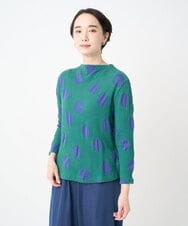 NGKJC03230 GIANNI LO GIUDICE(ジャンニ ロ ジュディチェ) [洗える・日本製]強撚コットンドットカットソー グリーン