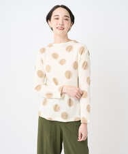 NGKJC03230 GIANNI LO GIUDICE(ジャンニ ロ ジュディチェ) [洗える・日本製]強撚コットンドットカットソー アイボリー