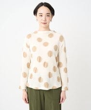 NGKJC03230 GIANNI LO GIUDICE(ジャンニ ロ ジュディチェ) [洗える・日本製]強撚コットンドットカットソー アイボリー