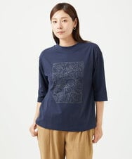 NGKJC08180 GIANNI LO GIUDICE(ジャンニ ロ ジュディチェ) [洗える・日本製]エココットンカットソー ネイビー